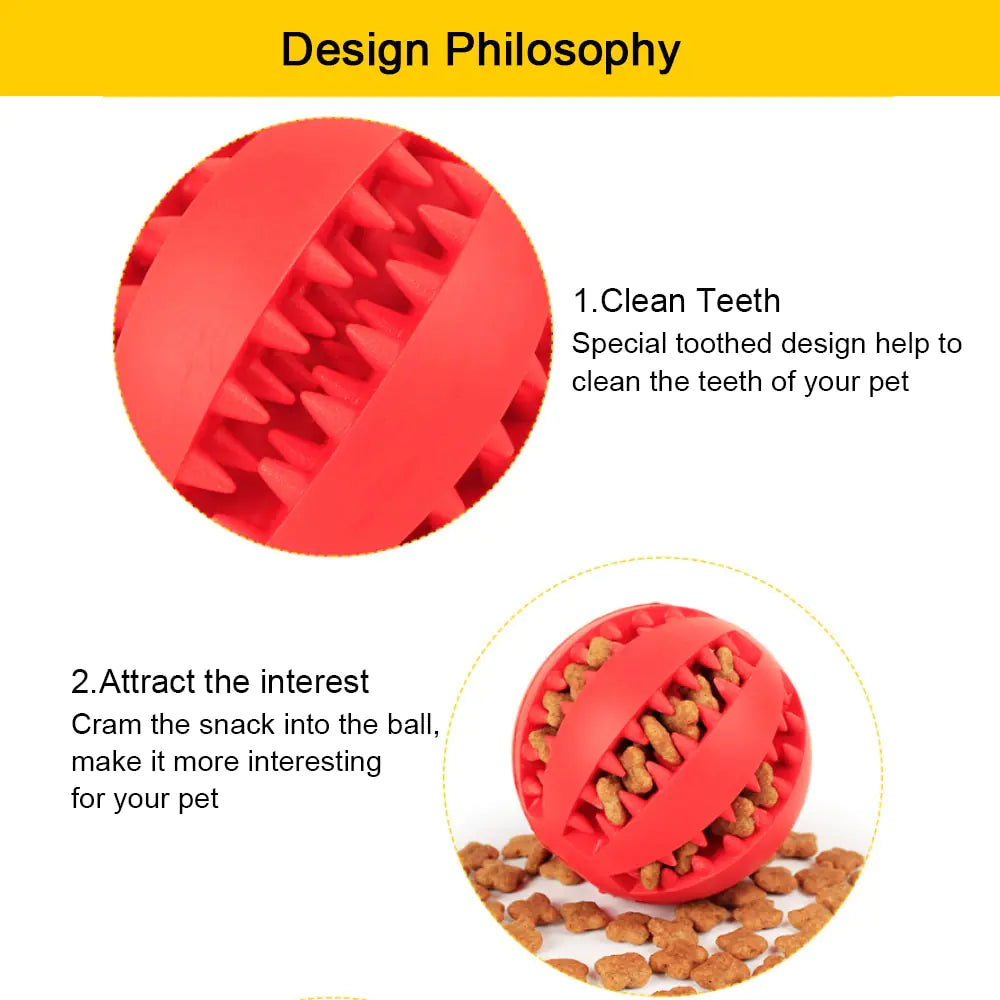 Durable Rubber Chew Ball – Interactive Toy for Dental Health & Play