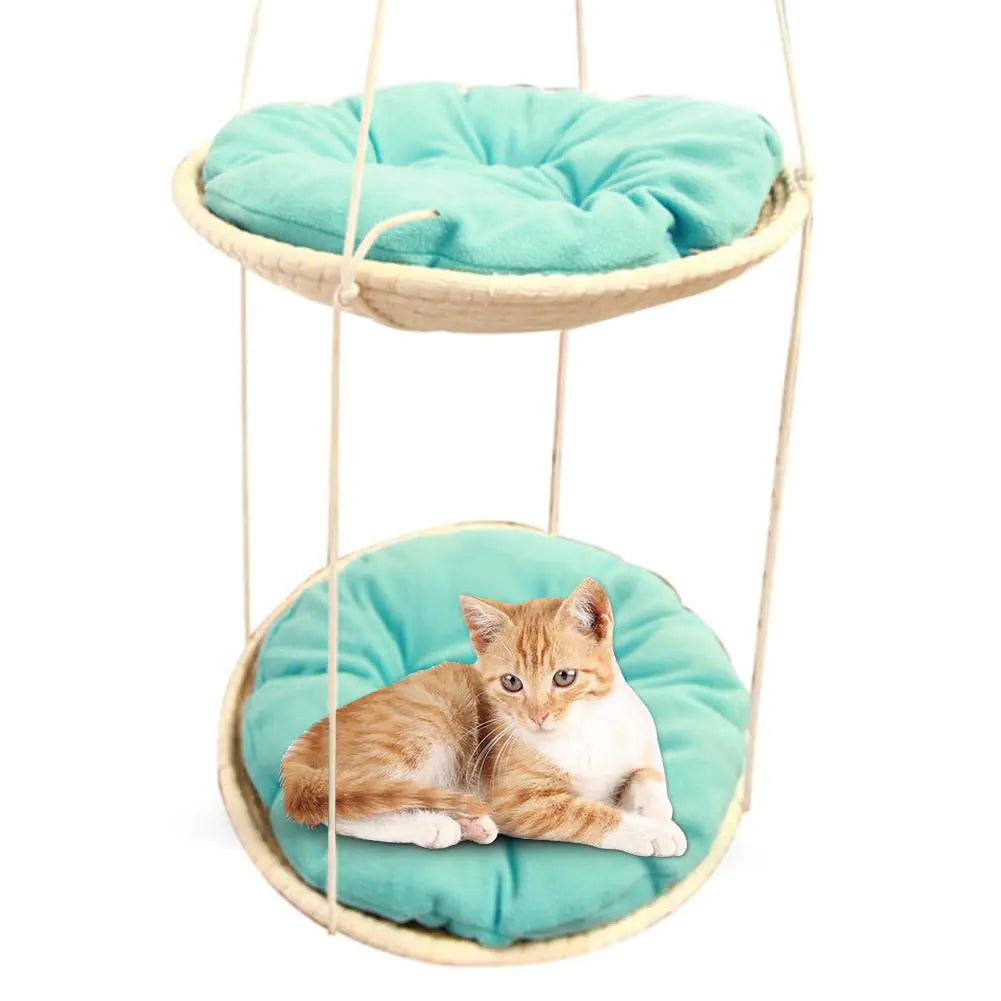 Cat Hammock and Climbing Frame with Cat Bed