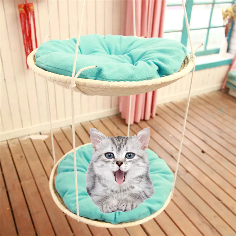 Cat Hammock and Climbing Frame with Cat Bed